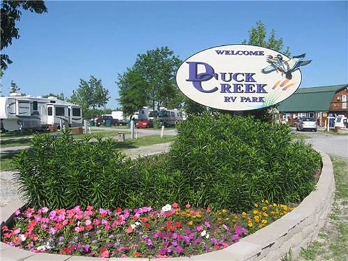 The front entrance sign at DUCK CREEK RV PARK