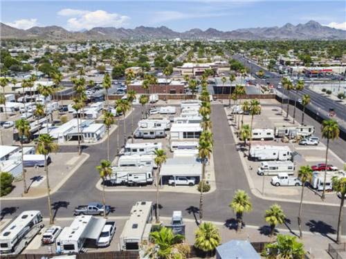 An aerial view of the campground at DESERTSCAPE