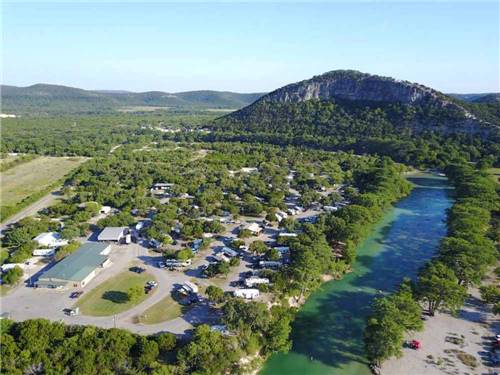 Amazing aerial view of the campground at PARKVIEW RIVERSIDE RV PARK