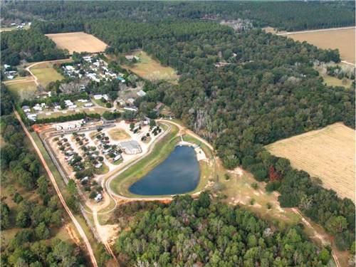 Aerial view over campground at WALES WEST RV RESORT & LIGHT RAILWAY