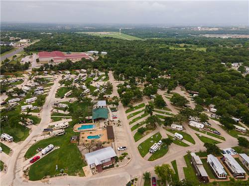 Aerial view of campground at OAK FOREST RV RESORT