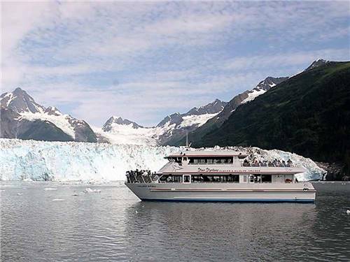 Yacht on the water at STAN STEPHENS GLACIER & WILDLIFE CRUISES