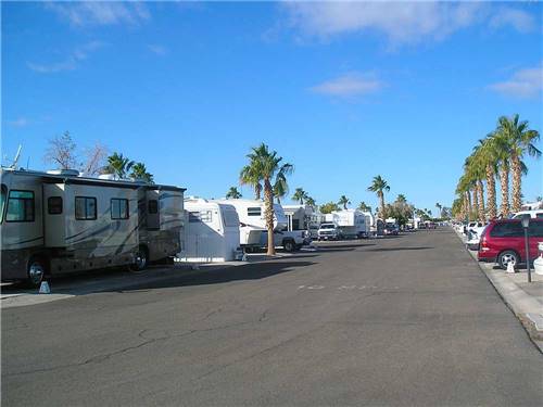 RVs and trailers at campground at ENCORE MESA VERDE