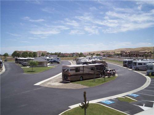 An aerial view of the RV sites at KIT FOX RV PARK