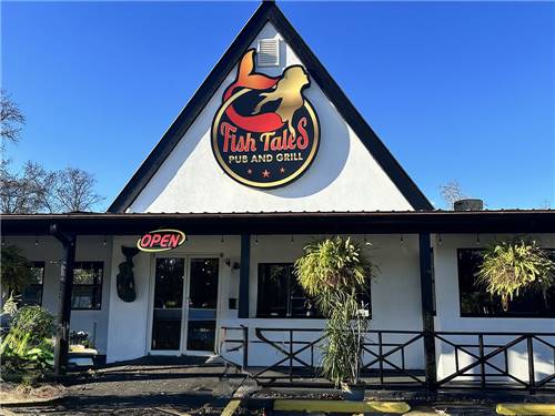 The entrance to the Fish Tails restaurant at SOUTHERN RETREAT RV PARK