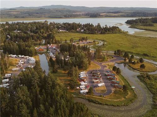 An aerial view of the campsites at SILVER COVE RV RESORT