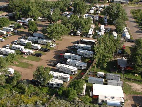 Amazing aerial view over resort at RED TRAIL CAMPGROUND