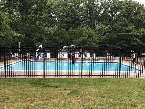 The swimming pool area at PRINCE WILLIAM FOREST RV CAMPGROUND