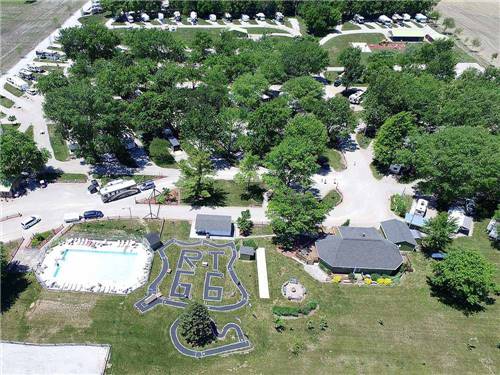 Aerial view over campground at DOUBLE J CAMPGROUND