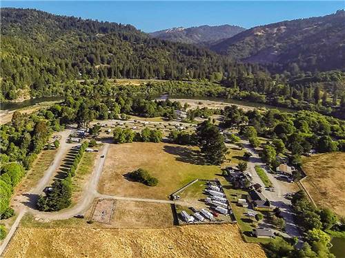 Aerial view of the campground at CASINI RANCH FAMILY CAMPGROUND