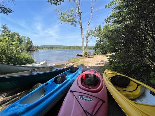 Kayaks available for use at BADDECK CABOT TRAIL CAMPGROUND