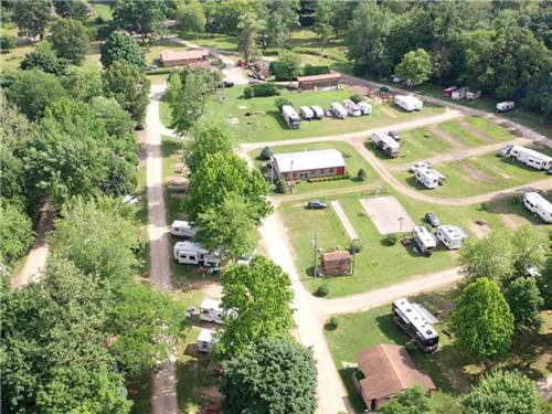 An aerial view of the campsites at SPAULDING LAKE CAMPGROUND