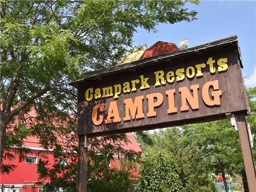 The front entrance sign at CAMPARK RESORTS FAMILY CAMPING & RV RESORT