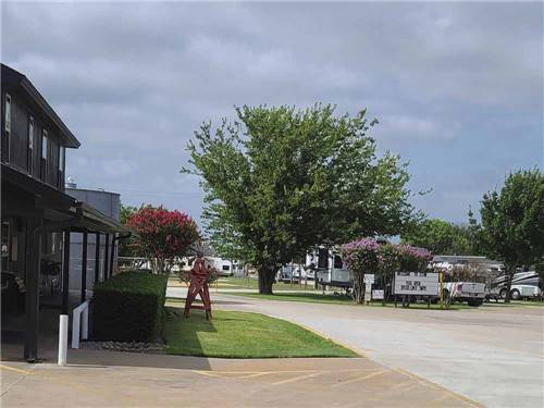 The front entrance driveway at COWTOWN RV PARK