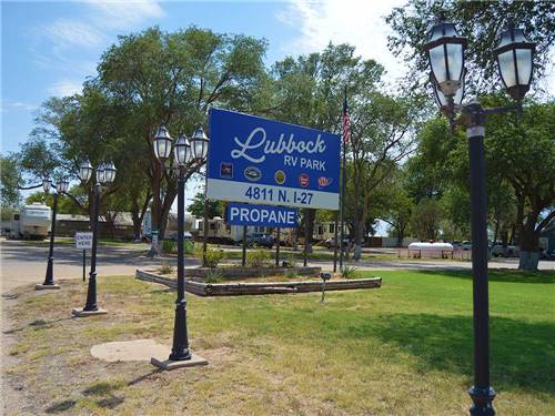 Entrance sign to park at LUBBOCK RV PARK