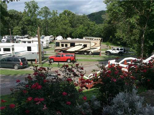 Looking at the RV sites from a hill at SOARING EAGLE CAMPGROUND & RV PARK