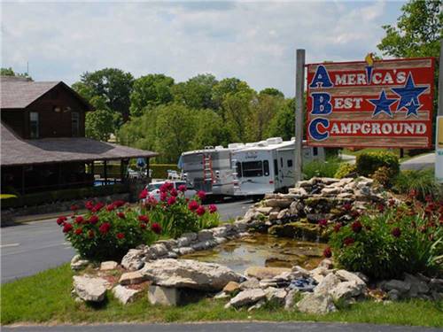 Sign at entrance to RV park at AMERICA'S BEST CAMPGROUND