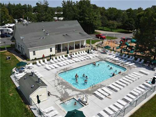 An aerial view of the swimming pool at VACATION STATION RV RESORT
