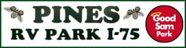 Ad for Pines RV Park I-75
