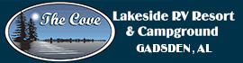 logo for The Cove Lakeside RV Resort and Campground