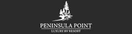Ad for Peninsula Point Luxury RV & Tiny Home Resort