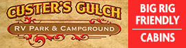 Ad for Custer's Gulch RV Park & Campground