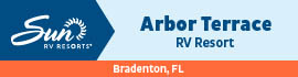 Ad for Arbor Terrace Sun RV Communities