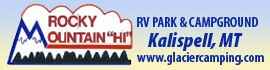 Ad for Rocky Mountain 'Hi' RV Park and Campground