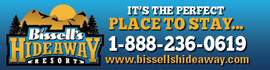 Ad for Bissell's Hideaway Resort