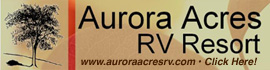 Ad for Aurora Acres RV Resort