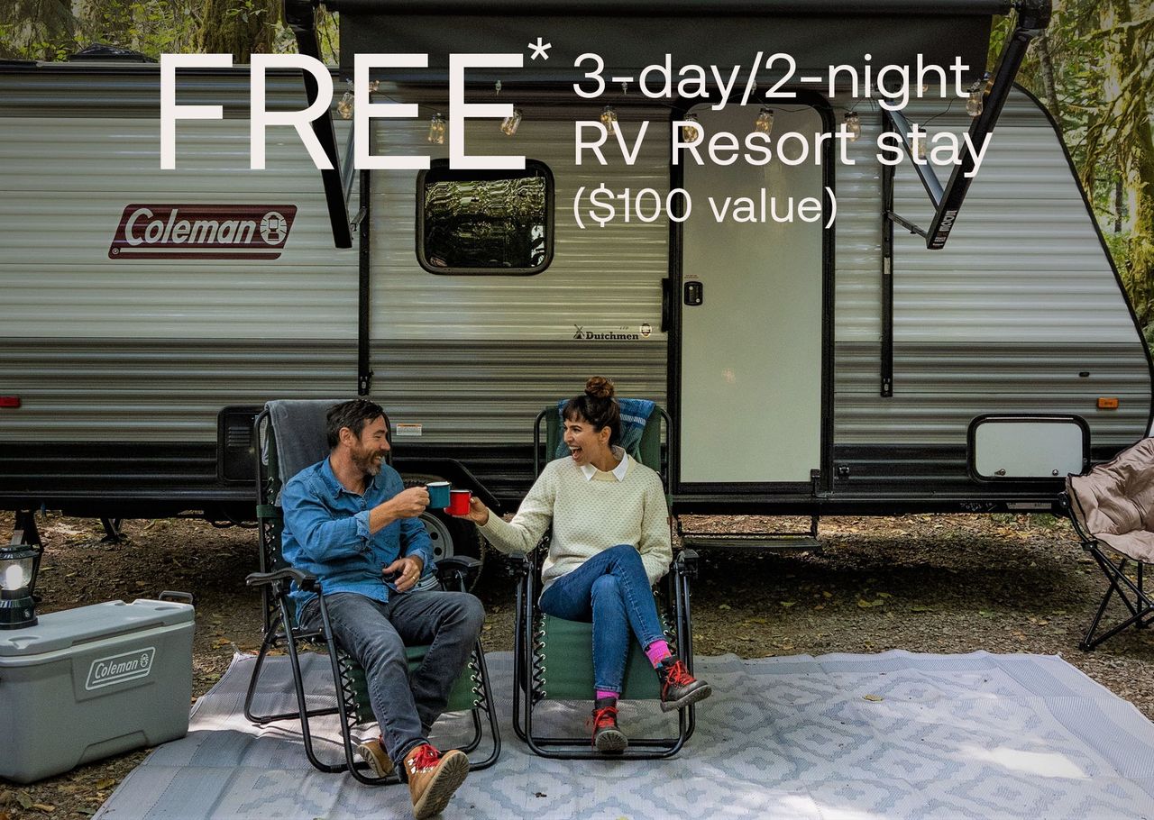 Free 3-day / 2-night RV stay!* A $100 value!