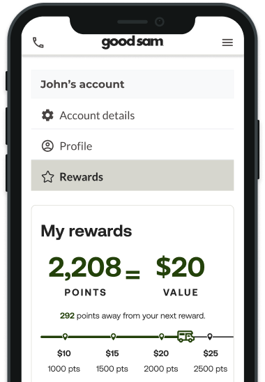 Iphone app showing member rewards