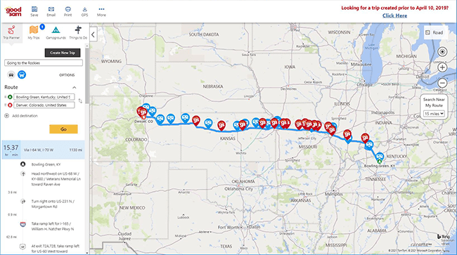 rv trip map planner