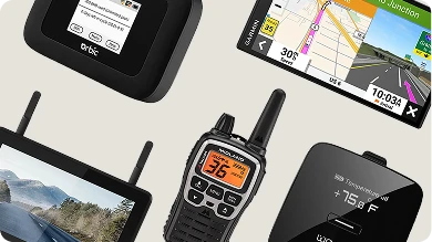 Image of different RV tech gadgets