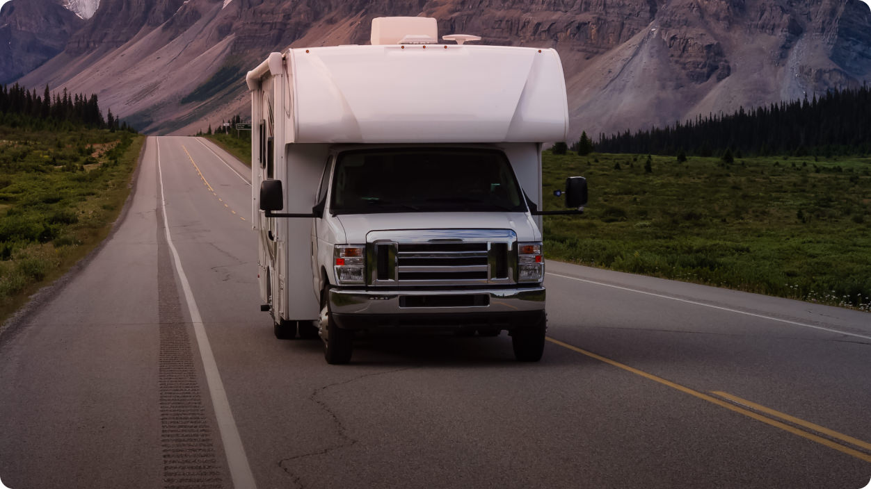 A truck towing an RV