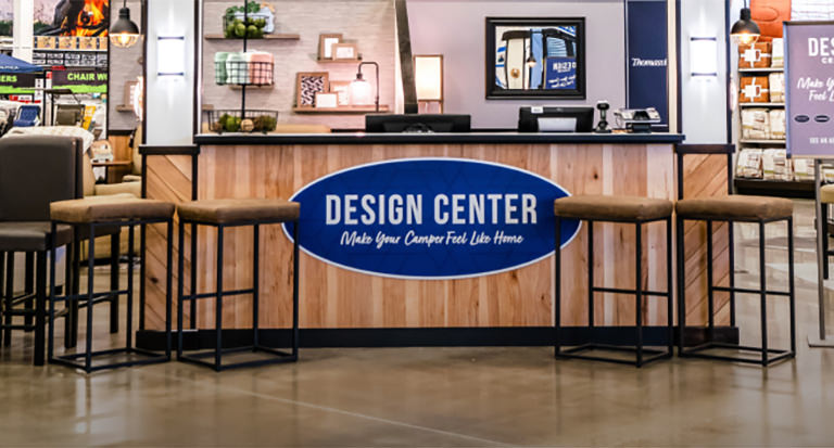 A truck towing an RV