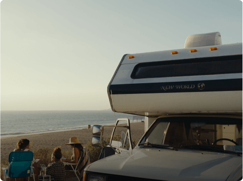 Camper RV on the beach