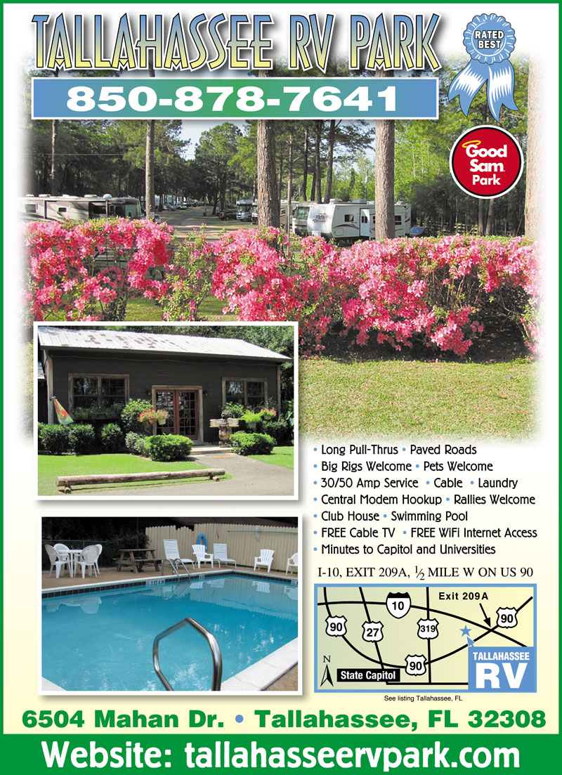 Rv Parks In Tallahassee Florida Tallahassee Florida Campgrounds