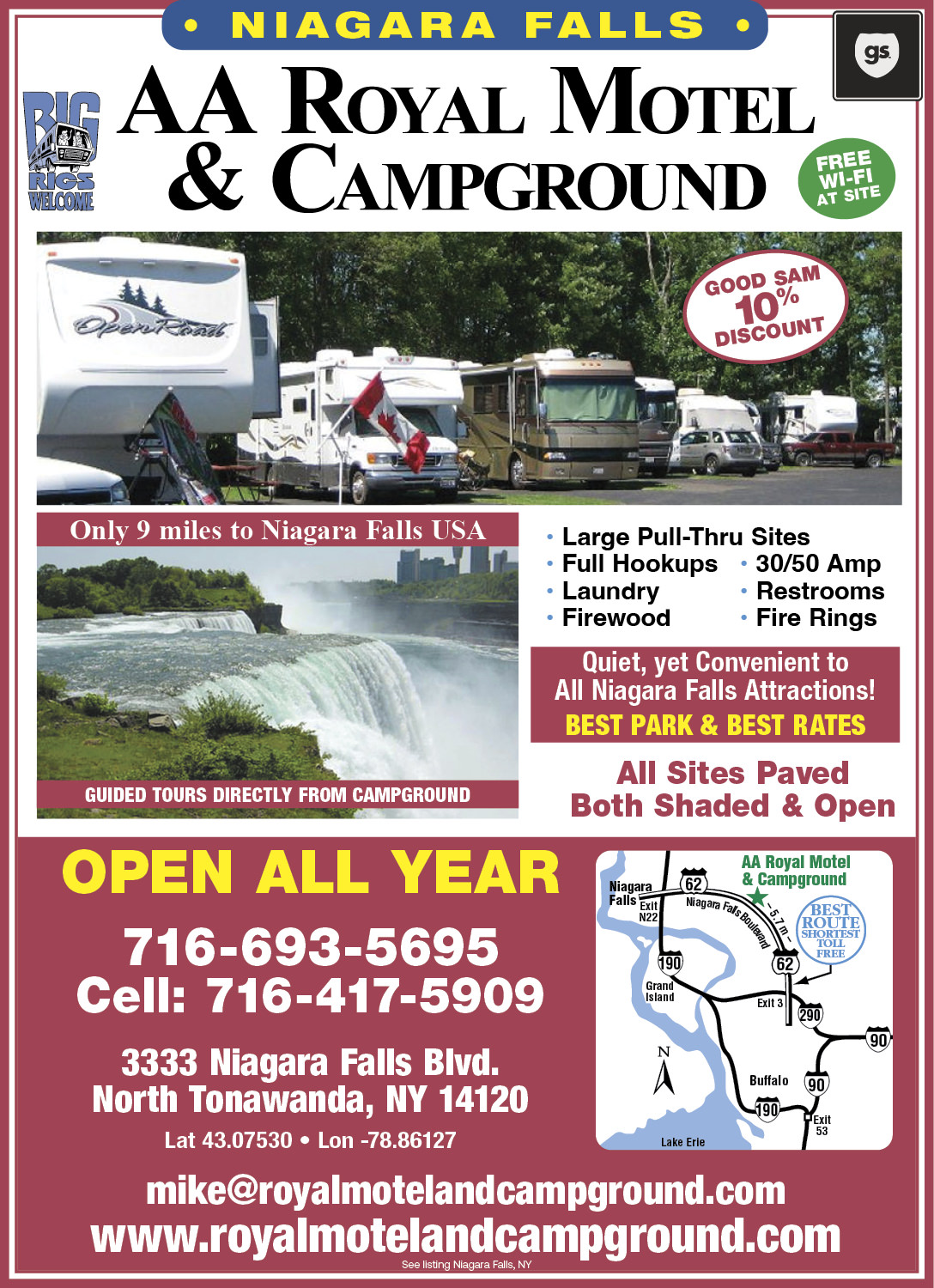 Rv Parks In Buffalo New York Buffalo New York Campgrounds