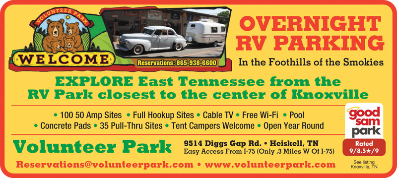 Top 10 Campgrounds Rv Parks In Knoxville Tennessee