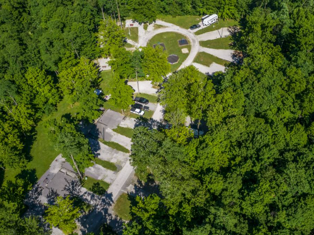 Aerial view of the park Columbus North Jellystone Park