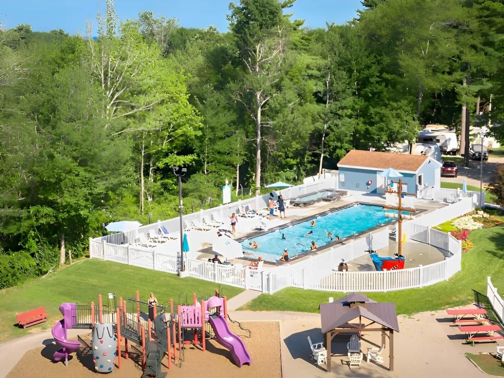 Aerial view of the pool