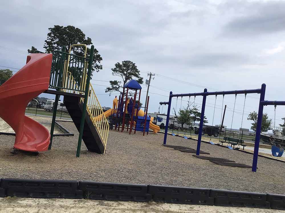 Swing sets and slides for kids at TOM'S COVE PARK