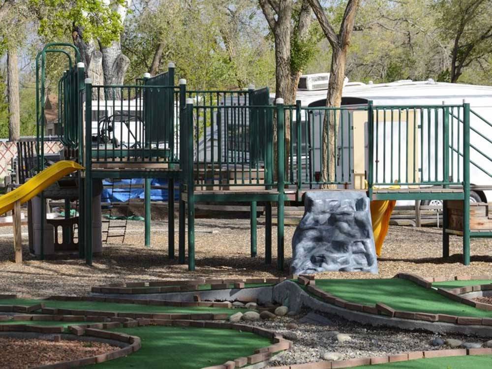The playground equipment and mini golf course at GRAND JUNCTION KOA