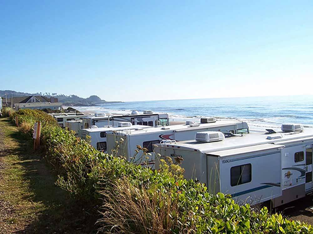 RVs camping with ocean view at SEA & SAND RV PARK