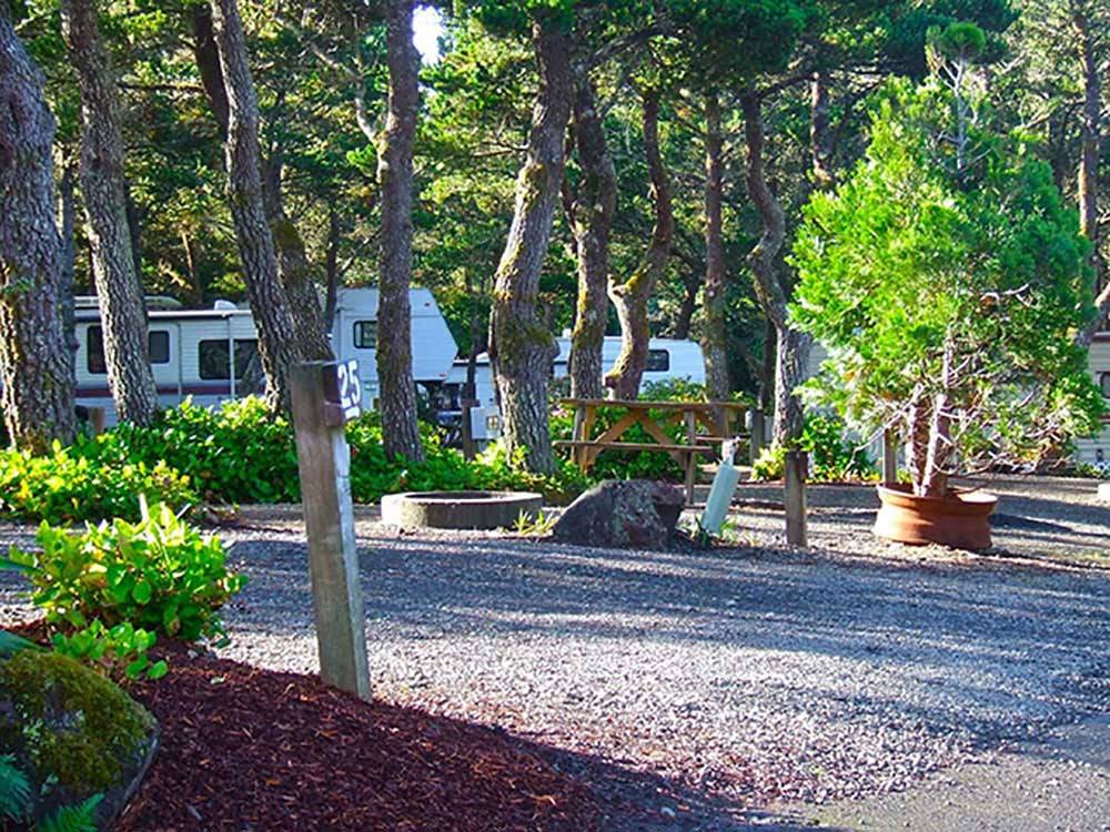 Trailers camping at campsite at SEA & SAND RV PARK