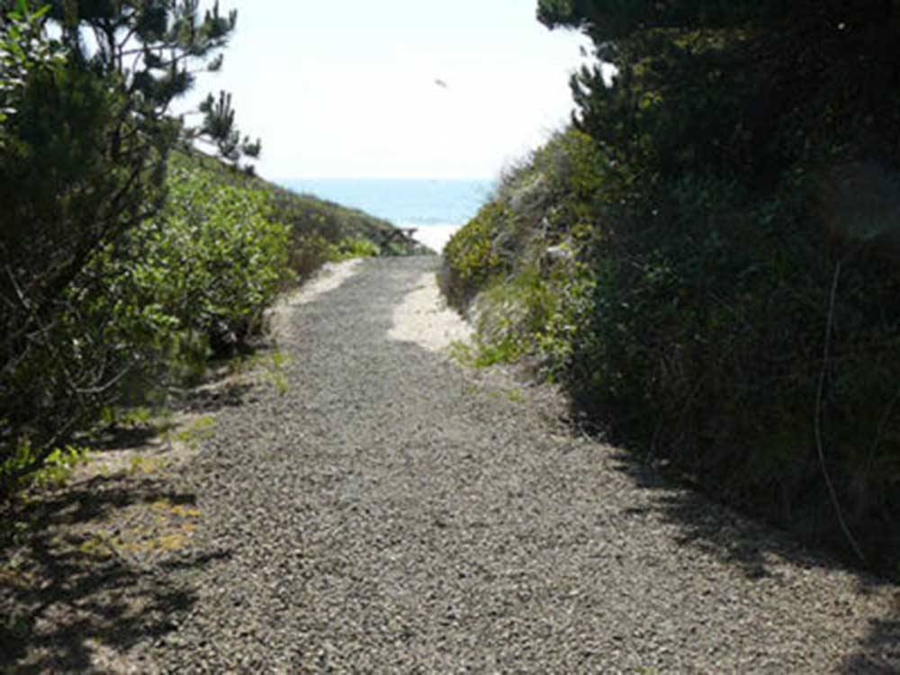 Walking path to beach at SEA & SAND RV PARK