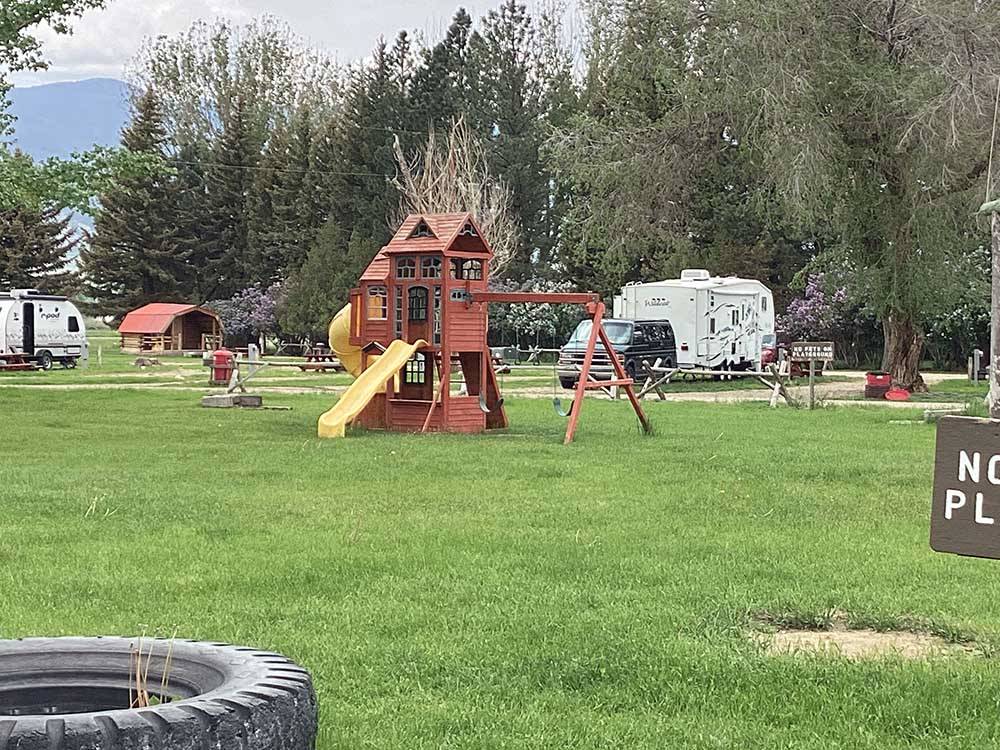 The playground equipment at RUBY VALLEY CAMPGROUND & RV PARK