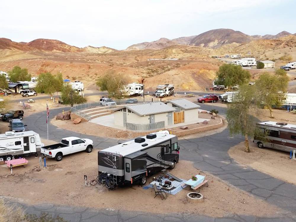 Parked RVs in sites