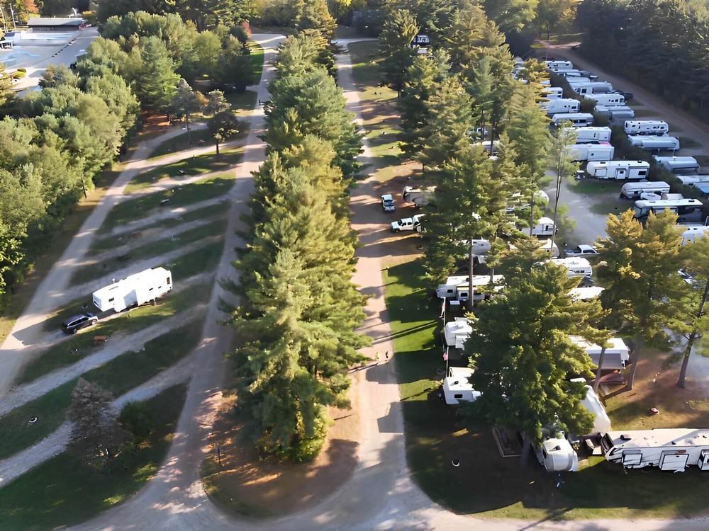 Aerial view of the park Eby's Pines RV Park & Campground